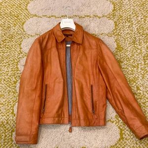 Torras reddish brown buttery soft calfskin leather jacket size 48 (mens medium)
